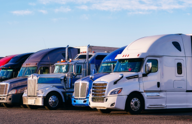 parked semi trucks