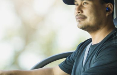 man driving semi truck