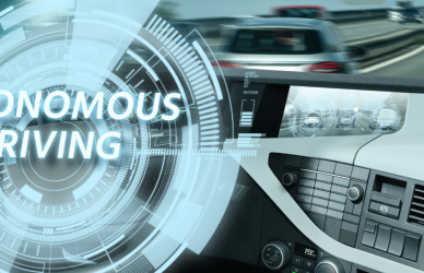 Interior of autonomous truck