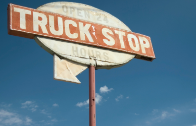 truck stop sign
