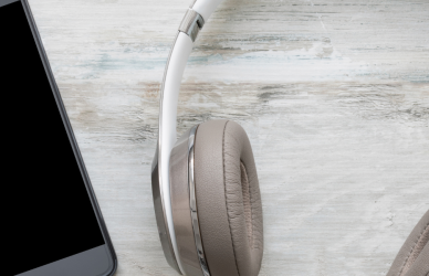 phone and headphones