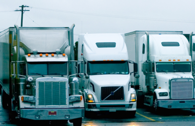parked semi trucks