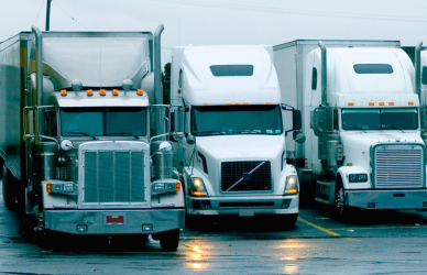 parked semi trucks