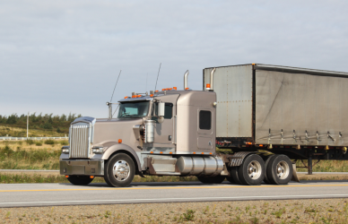 semi truck on road