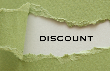 discount behind peeled back paper