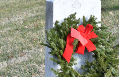 wreath on grave