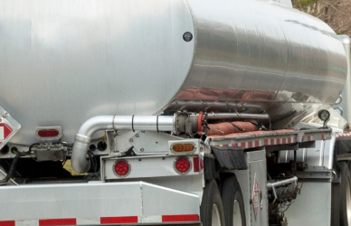 Gas truck on highway