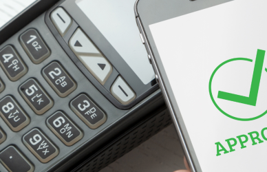 phone app screen with approved payment