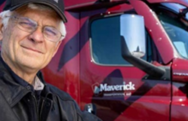 Sam landrum with his maverick transportation truck