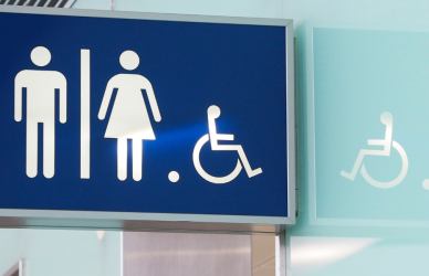 sign for public restroom access