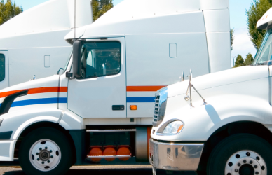 small fleet of three semi trucks