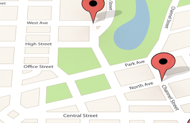 gps map with red points