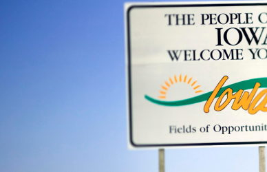 Welcome to iowa sign on iowa highway