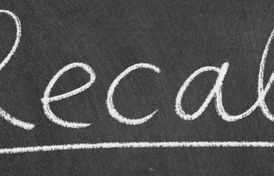 "Recall" written in chalk on blackboard