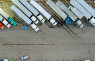 semi trucks parked in truck parking lot, truck parking, outpoast