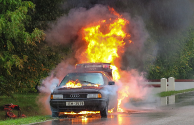 vehicle fire on highway lisa haner, highway angel assists in michigan vehicle fire