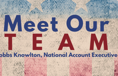 american flag graphic introducing our team member, hobbs knowlton, national sales exectutive