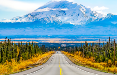 alaska highway with mountain, alaska cdl training exemption