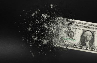 dollar bill dissipating