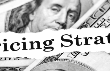 pricing strategy with money background