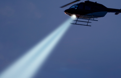police helicopter with search light
