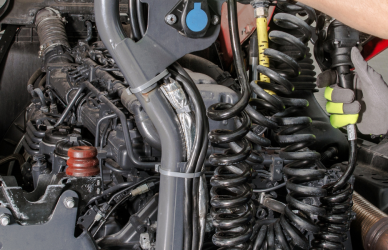 technician working on engine
