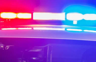 Red and blue police lights