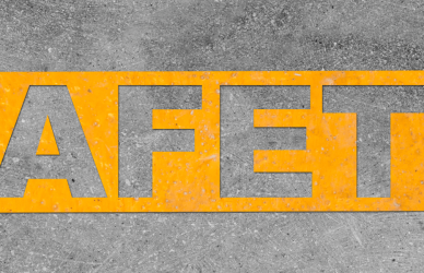 yellow stencil with the word safety