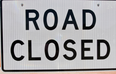 road closed sign