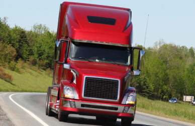 red semi truck