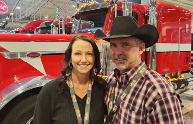 Jennifer and Shane Best, winners of the Peterbilt 389x truck, which raised 1.5 million at an auction for charity.