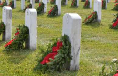 Wreaths on graves