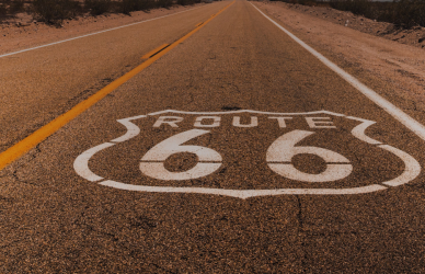 route 66 painted on road surface