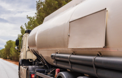 hazmat tanker on road