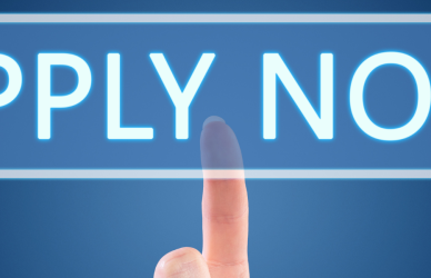 digital apply now button being clicked by finger