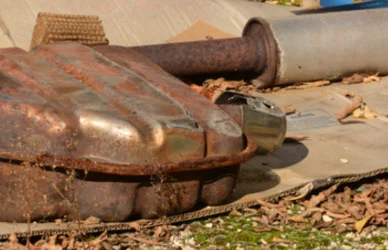 Catalytic Converter sitting on ground