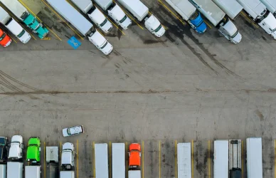 trucks parked in parking lot