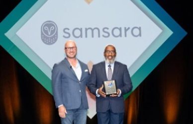 Jessie King, Arkansas Road Team Captain and FedEx Freight Professional Driver Accepts Changer Leader Award given by the American Trucking Associations (ATA)