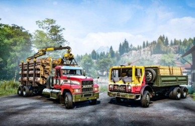 The Mack Dual Pack DLC brings the legendary Mack TerraPro and Pinnacle models to SnowRunner, adding rugged performance and versatility to the off-road simulation game.