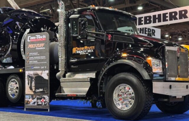 Source: (Kenworth) Kenworth T880S 11-Yard Con-Tech BridgKing Mixer Displayed at World of Concrete in Las Vegas