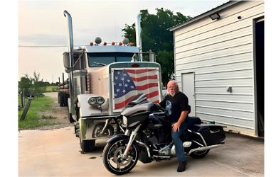 Oklahoma truck driver Allen Darling is riding the 2026 Hoka Hey Motorcycle Challenge to raise funds for the St. Christopher Truckers Relief Fund.