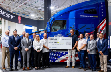 J&R Schugel celebrates 50 years by honoring Disabled American Veterans (DAV) with a special tribute. At their anniversary event in Chillicothe, Ohio, the company unveiled a uniquely wrapped Kenworth T680 truck and supported DAV with a $25,000 donation, showcasing their ongoing commitment to veterans and community causes.