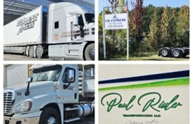 2024 finalists of Overdrive’s Small Fleet Championship, featuring Hell Bent Xpress, C.W. Express, Paul Rissler Transportation, and Brian Brewer Trucking.