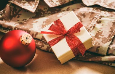 Christmas in the army concept