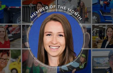 Megan Junker, product director for electric vehicles at PACCAR Parts - Women in Trucking's July member of the month