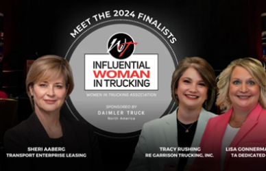 The three finalists for the 2024 influential woman in Trucking award.